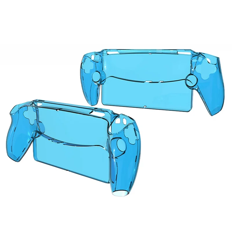 For PlayStation Portal Game Console Clear PC Cover Split Protective Hard Case - Transparent Blue