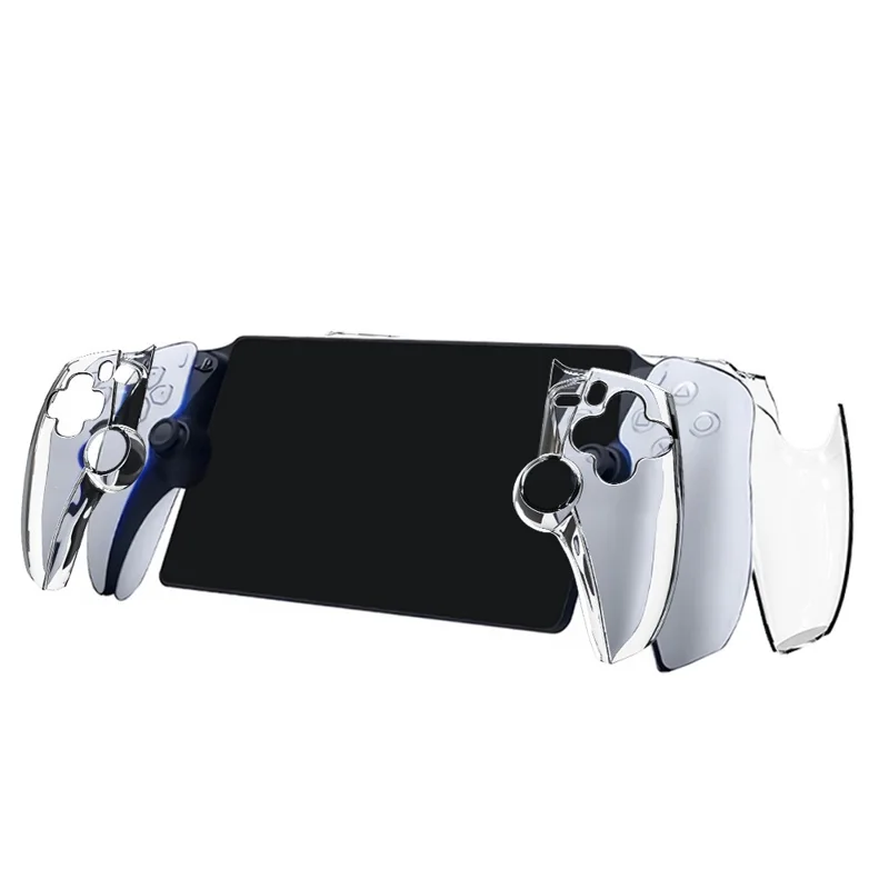 For PlayStation Portal Game Console Clear PC Cover Split Protective Hard Case - Transparent Blue