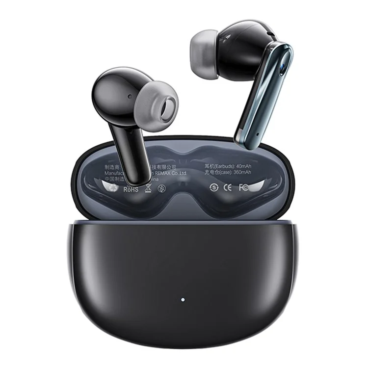REMAX W21N ANC+ENC Dual Noise Canceling Bluetooth Наушники с низкой задержкой, с сенсорным управлением - Черный