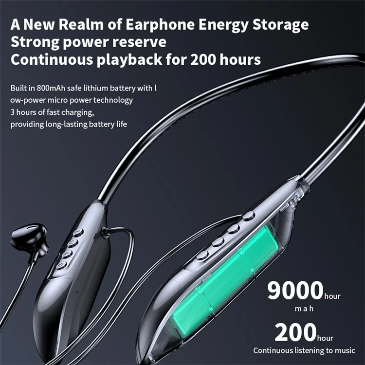 M518P Nackband Wireless-Kopfhörer Bluetooth 5.3 Magnetischer Nackenhänger Kopfhörer Sports Headset - Blau