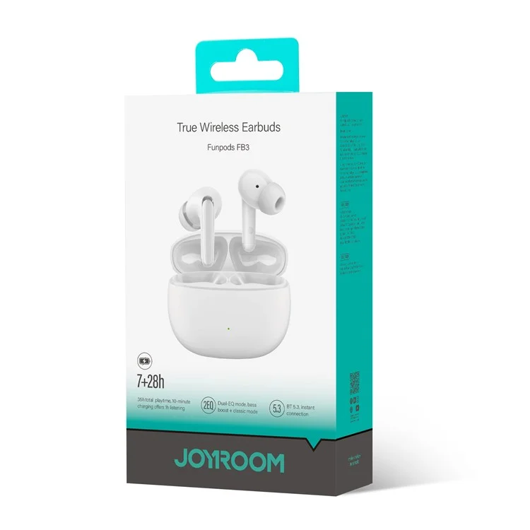 JOYROOM JR-FB3 Fones de Ouvido Verdadeiramente Sem Fio True Wireless Grave Pesado Som Hi-Fi In-Ear Bluetooth - Branco