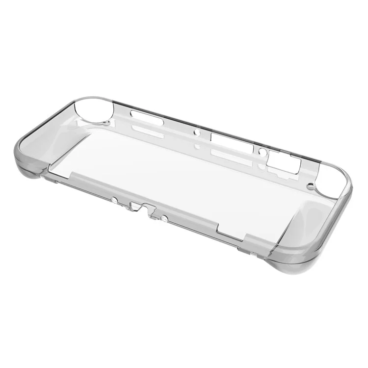 For Nintendo Switch OLED TPU Clear Protective Case Game Console Anti-drop Shell - Transparent Red