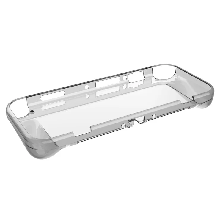 For Nintendo Switch OLED TPU Clear Protective Case Game Console Anti-drop Shell - Transparent Red