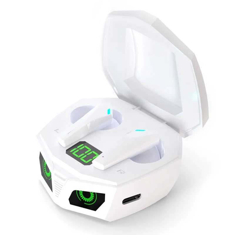 P50 TWS Bluetooth Earphone Stereo Musica Basso Latenza Gaming Cuffia Wireless - Bianco