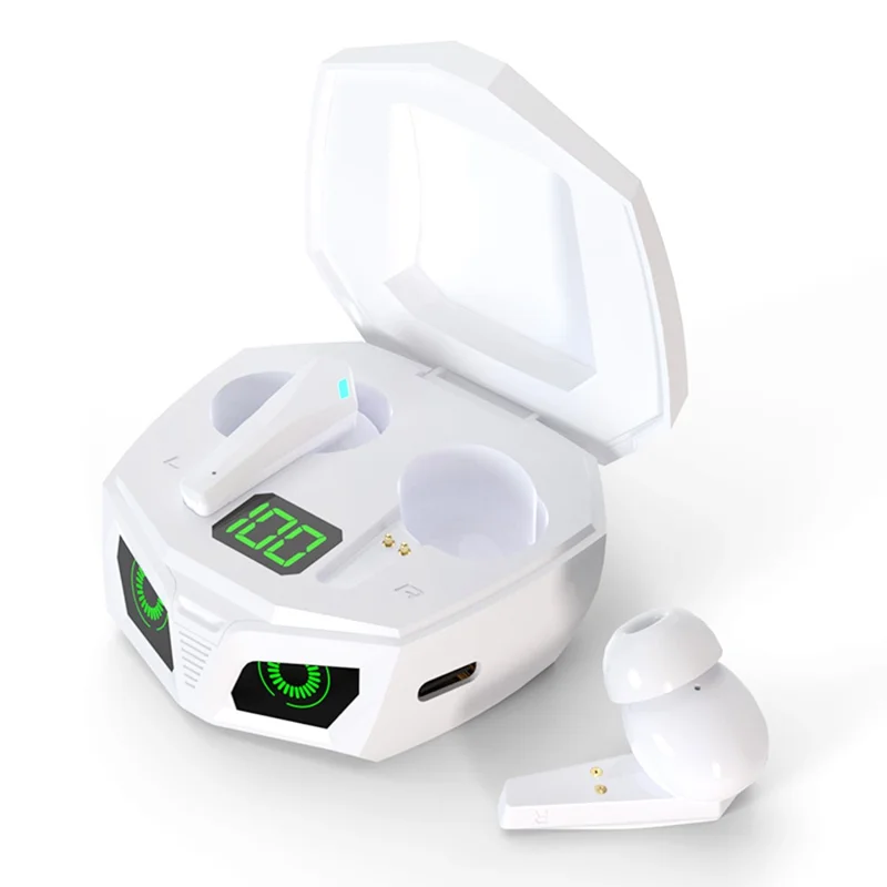 P50 TWS Bluetooth Earphone Stereo Musica Basso Latenza Gaming Cuffia Wireless - Bianco