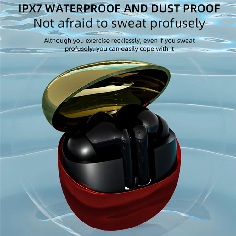 Écouteurs Bluetooth sans fil Y913 HiFi Sound In-ear IPX7 Étanches - Rouge