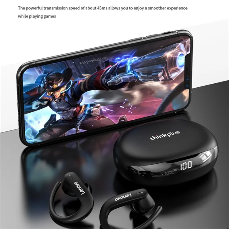 Lenovo Thinkplus T50 TWS Earenhones Rudo Redução Bluetooth 5.2 Sports Wireless Headphones - Preto