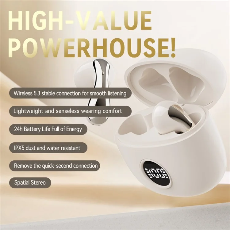 LX04 Bluetooth-compatible 5.3 Mini Earbuds Noise Reduction IPX5 Waterproof Wireless Headphones - Green