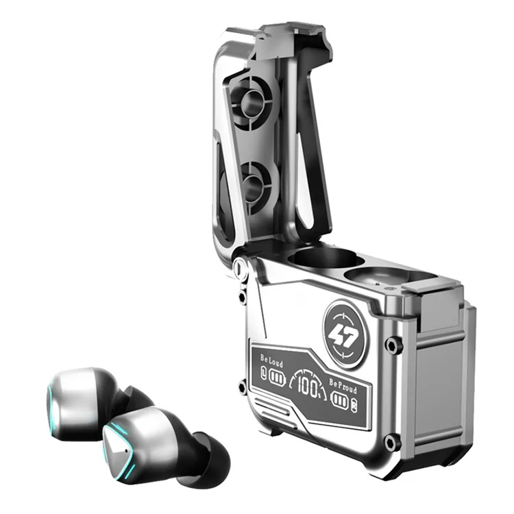 MK47 Mechanical TWS E-sports Headphones Gaming Wireless Bluetooth-compatible In-ear Headset - Silver