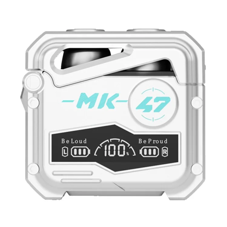 MK47 Mechanical TWS E-sports Headphones Gaming Wireless Bluetooth-compatible In-ear Headset - Silver