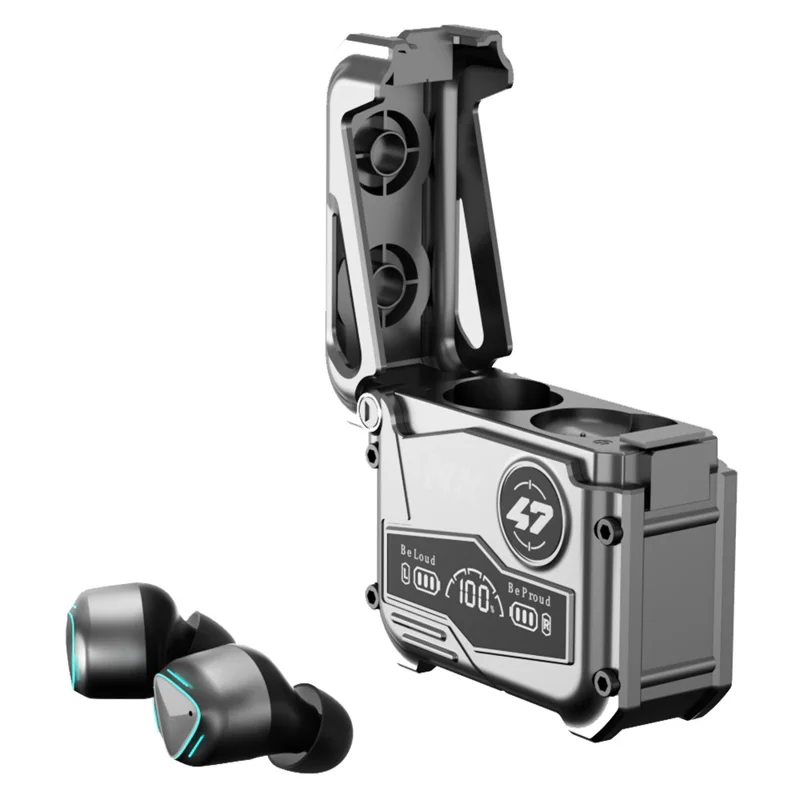 MK47 Mechanical TWS E-sports Headphones Gaming Wireless Bluetooth-compatible In-ear Headset - Tarnish Grey