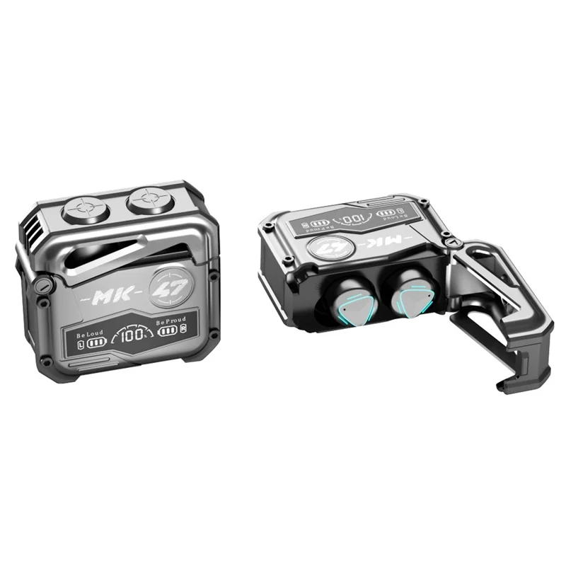 MK47 Mechanical TWS E-sports Headphones Gaming Wireless Bluetooth-compatible In-ear Headset - Tarnish Grey