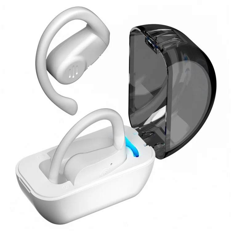 S8 Ear Hook OWS Headphones Touch Control Low Latency Bluetooth-compatible 5.3 Gaming Earphones - White