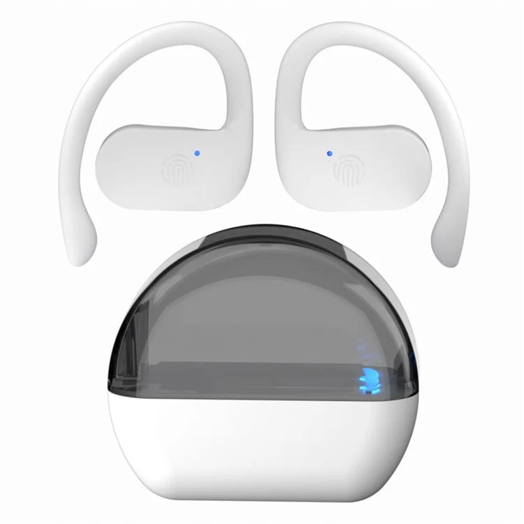 S8 Ear Hook OWS Headphones Touch Control Low Latency Bluetooth-compatible 5.3 Gaming Earphones - White