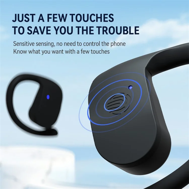 S8 Ear Hook OWS Headphones Touch Control Low Latency Bluetooth-compatible 5.3 Gaming Earphones - White