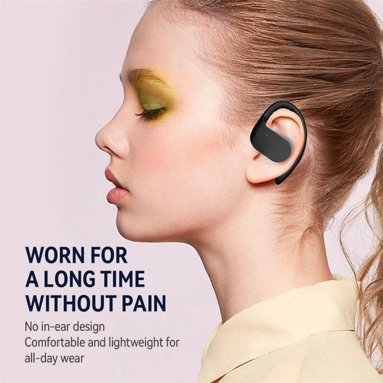 S8 Ear Hook OWS Headphones Touch Control Low Latency Bluetooth-compatible 5.3 Gaming Earphones - White
