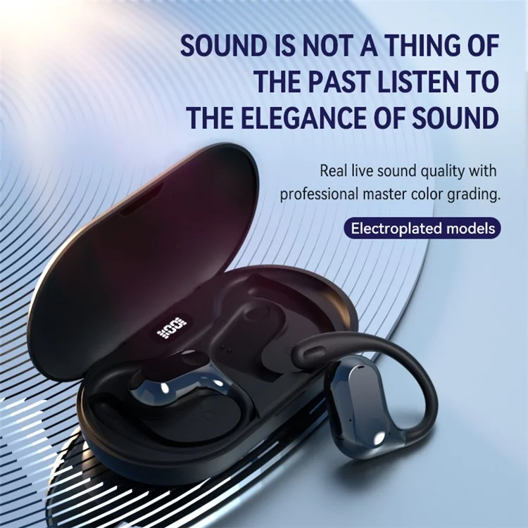 LX03 Wireless Bluetooth Bone Conduction Earphone Stereo Music Earhook Sports Headset - Black
