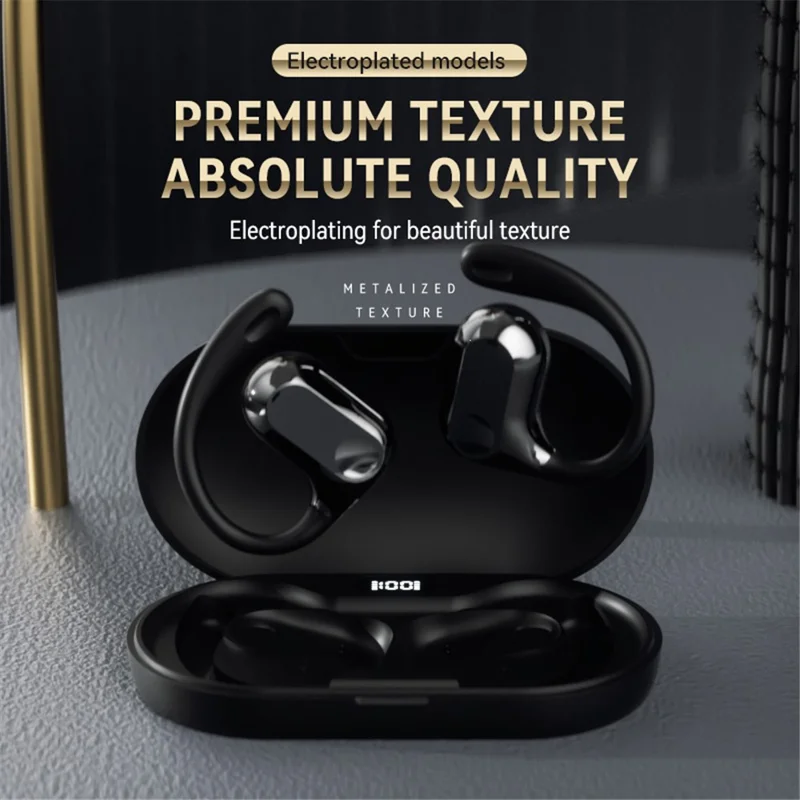 LX03 Wireless Bluetooth Bone Conduction Earphone Stereo Music Earhook Sports Headset - Black
