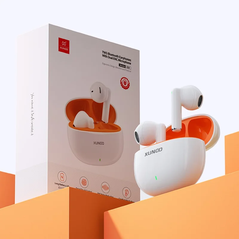 XUNDD X29 TWS Headphones ENC Noise Reduction HiFi Sound Bluetooth-compatible Earphones - White