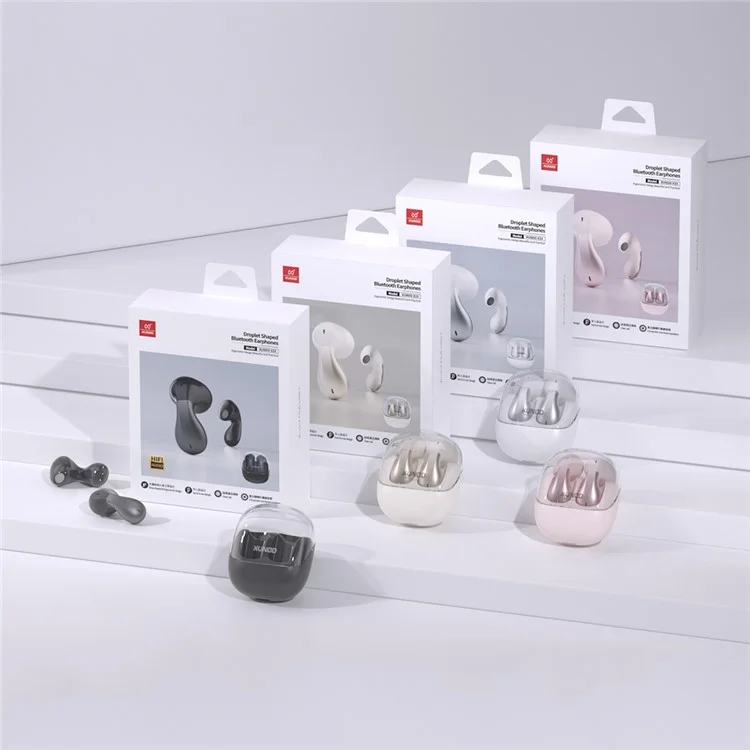XUNDD X33 Waterdrop Shape TWS Bluetooth-compatible Earphone Stereo Music Gaming Wireless Headset - White