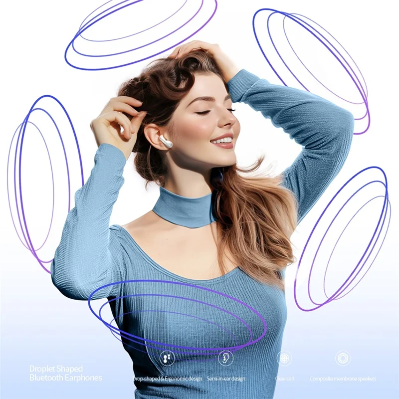 XUNDD X33 Waterdrop Shape TWS Bluetooth-compatible Earphone Stereo Music Gaming Wireless Headset - Khaki