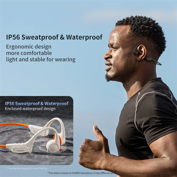 XUNDD X26 Bone Conduction Headphone Sports Earphone Stereo Sound Bluetooth Headset - Arancione