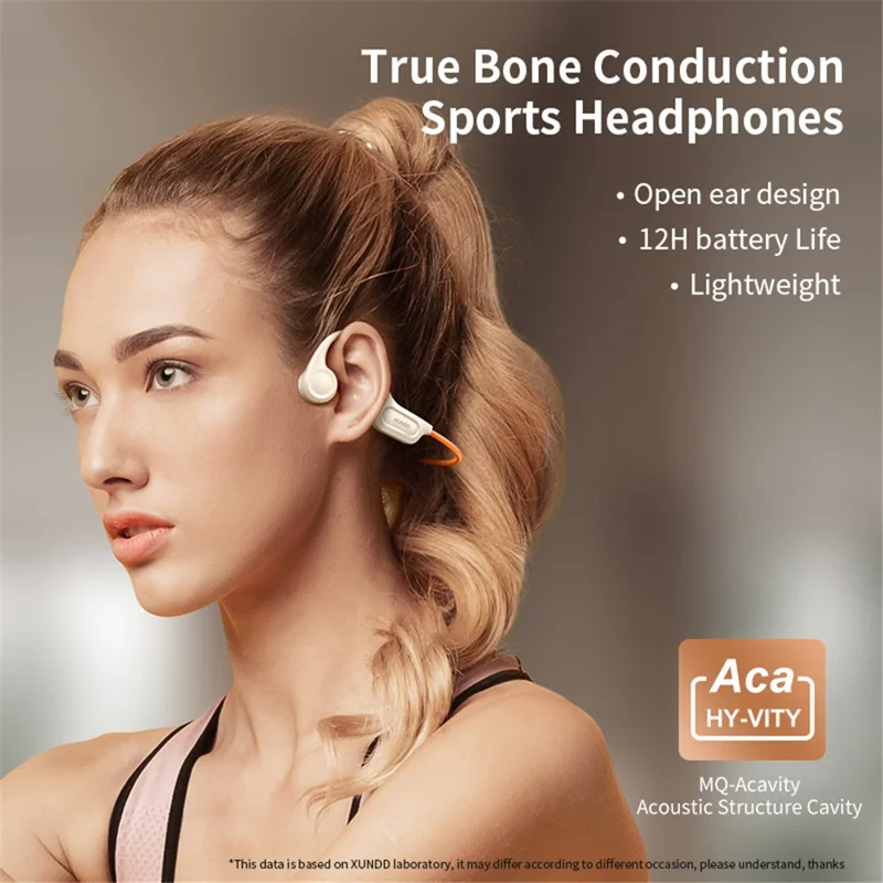 XUNDD X26 Bone Conduction Headphone Sports Earphone Stereo Sound Bluetooth-compatible Headset - Black