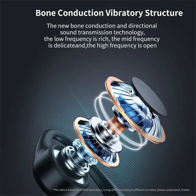 XUNDD X26 Bone Conduction Headphone Sports Earphone Stereo Sound Bluetooth-compatible Headset - Black