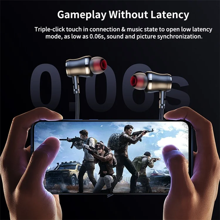 XUNDD H002 Fones de ouvido Bluetooth com pendurador pescoço de silicone líquido, controle inteligente por toque de quatro vias