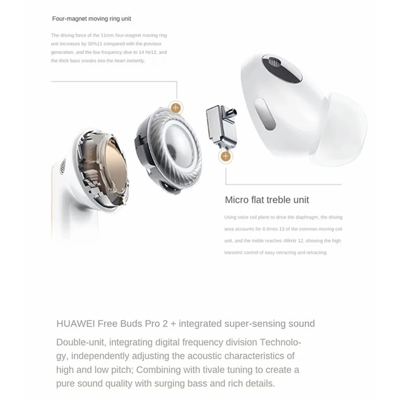 HUAWEI FreeBuds Pro 2+ TWS Bluetooth-compatible Wireless Earphone Noise Canceling Music Gaming Headset