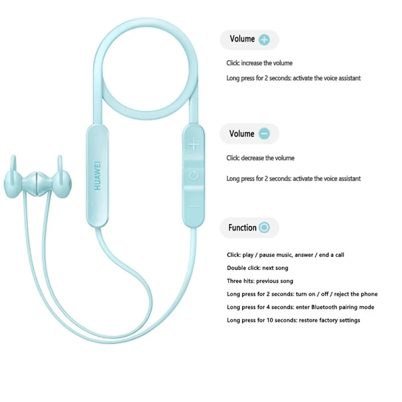 HUAWEI FreeLace Wireless Earphone Bluetooth-compatible 5.2 Neck Hanging Magnetic Absorption Headphones - Blue