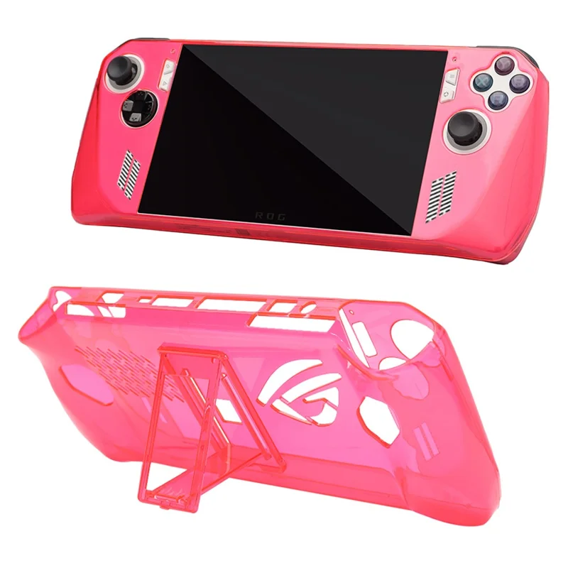 Clear PC Case for ASUS ROG Ally Protection Cover Shockproof Game Console Sleeve - Transparent Red