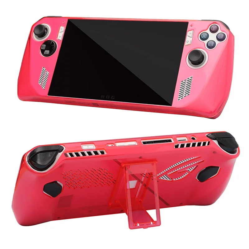 Clear PC Case for ASUS ROG Ally Protection Cover Shockproof Game Console Sleeve - Transparent Red