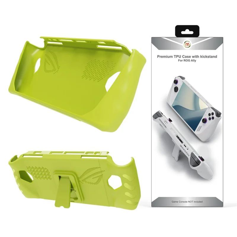 JYS JYS-RA008 For ASUS ROG Ally TPU Protection Case Anti-Slip Game Console Sleeve with Back Bracket Stand - Yellow