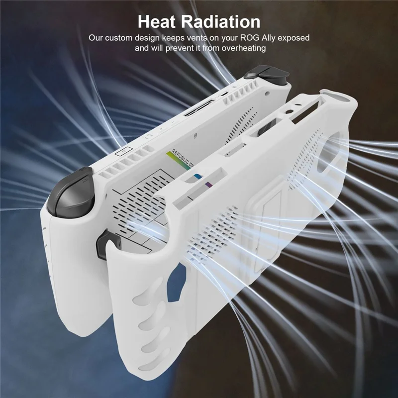 JYS JYS-RA008 For ASUS ROG Ally TPU Protection Case Anti-Slip Game Console Sleeve with Back Bracket Stand - Grey