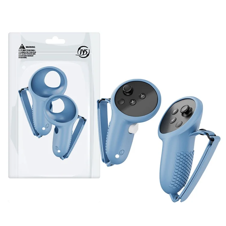 JYS JYS-MQ013 1 par de funda protectora de silicona antideslizante para el controlador táctil Meta Quest 3 - Azul