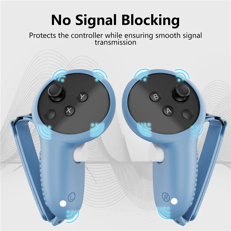 JYS JYS-MQ013 1 par de funda protectora de silicona antideslizante para el controlador táctil Meta Quest 3 - Azul
