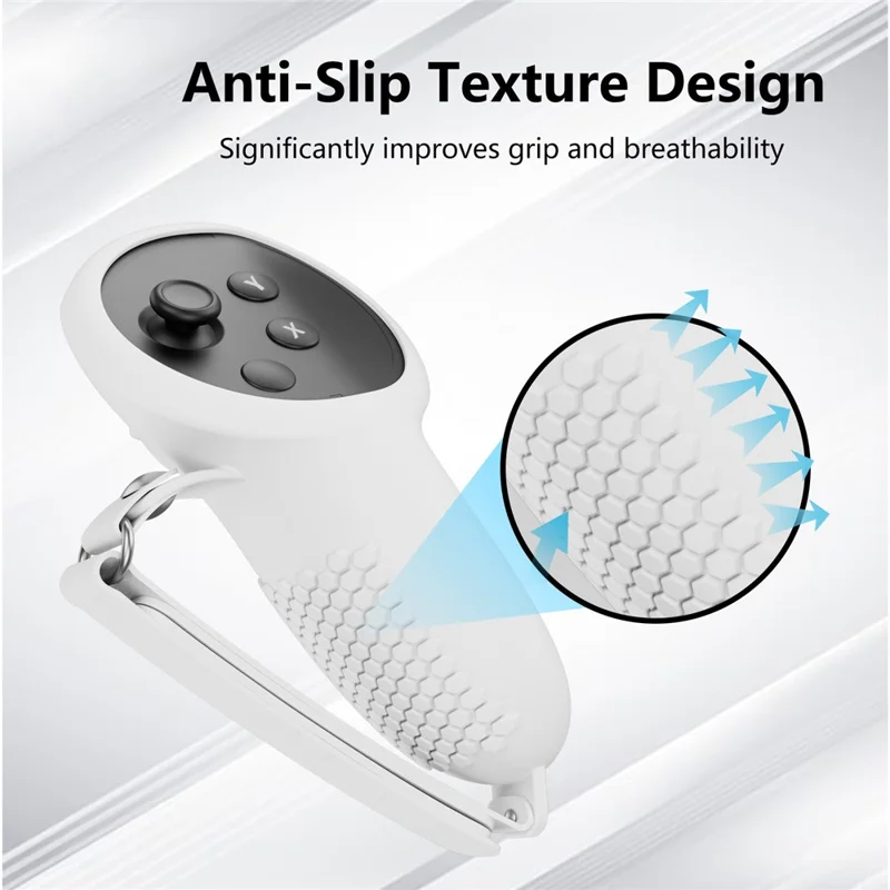 JYS JYS-MQ013 1 Pair for Meta Quest 3 Touch Controller Cover Anti-skid Silicone Protective Case - Black