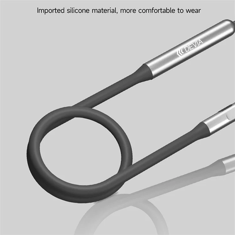 DEVIA Smart Series EM030 Fone de Ouvido Neckband de Silicone HiFi Sound Magnetic Earphone V2 - Cinza