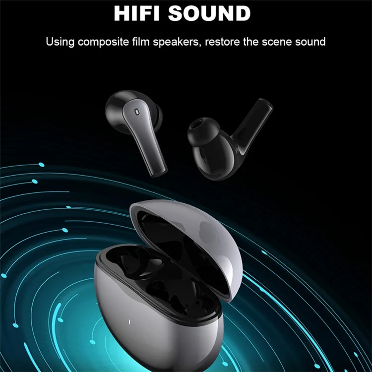 DEIVA Smart-Serie EM412 TWS-M4 Bluetooth-Kabellose In-Ear-Kopfhörer mit Dual-Mikrofon Farbverlauf-Kopfhörer - Farbverlauf Grau 
