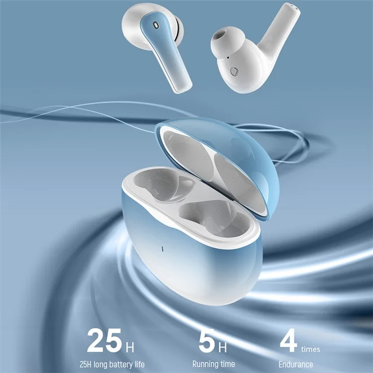 DEIVA Smart-Serie EM412 TWS-M4 Bluetooth-Kabellose In-Ear-Kopfhörer mit Dual-Mikrofon Farbverlauf-Kopfhörer - Farbverlauf Grau 