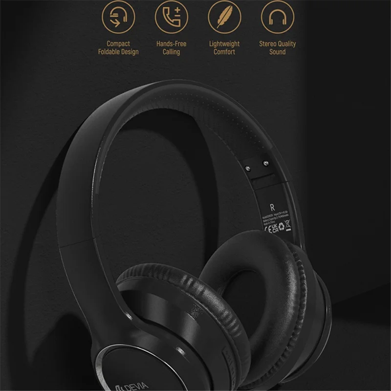 DEVIA Kintone-serie HiFi-geluid Bluetooth-compatibele draadloze hoofdtelefoon oortelefoon V2 - Blauw