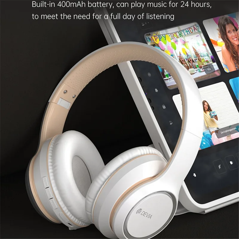 DEVIA Kintone-serie HiFi-geluid Bluetooth-compatibele draadloze hoofdtelefoon oortelefoon V2 - Blauw