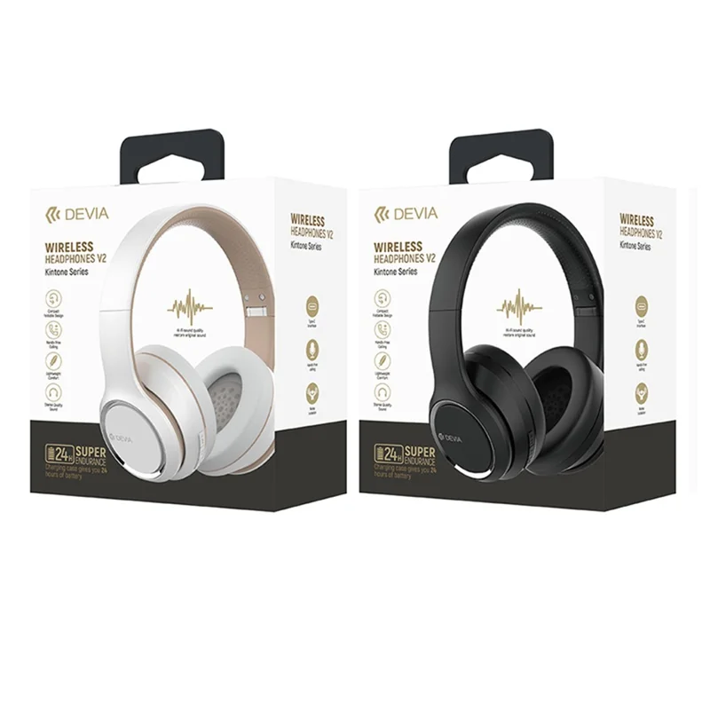 DEVIA Kintone-serie HiFi-geluid Bluetooth-compatibele draadloze hoofdtelefoon oortelefoon V2 - Blauw