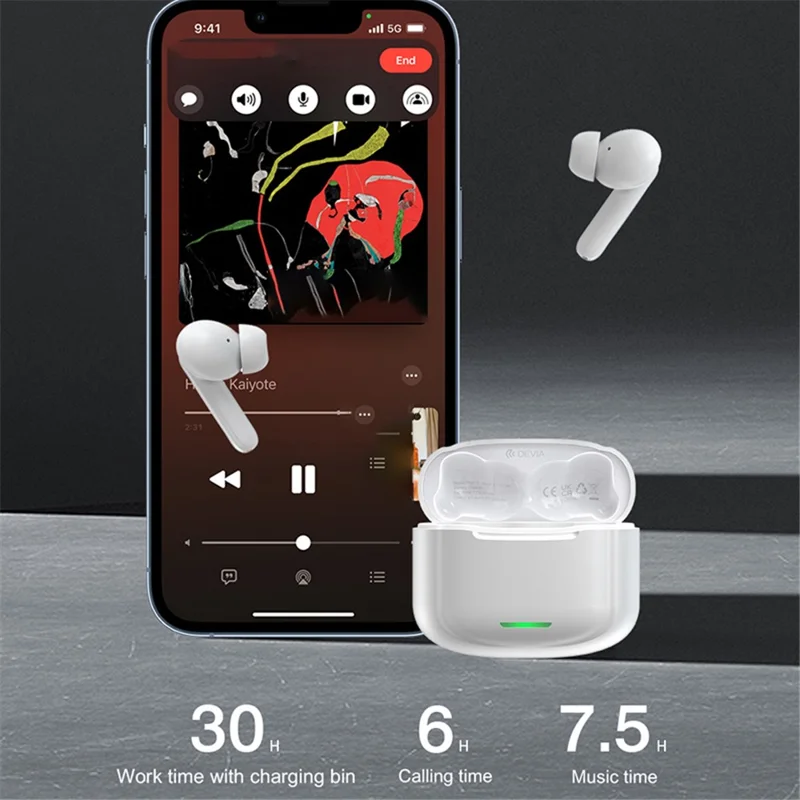 DEIVA Star Series ANC-E1 TWS Earphone ANC Active Noise Reduction HD Call Bluetooth-compatible Wireless Earbud - Black