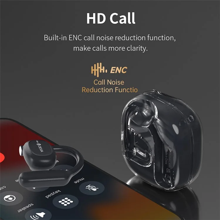 DEVIA Star Series EM043 OWS E2 Single Ear Wireless Earphone Ear-Hook ENC Noise Reduction Bluetooth-compatible Earbud - Dark Blue