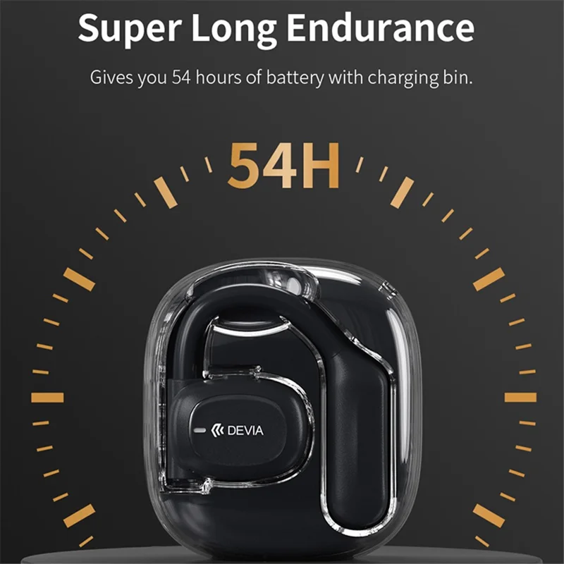 DEVIA Star Series EM043 OWS E2 Single Ear Wireless Earphone Ear-Hook ENC Noise Reduction Bluetooth-compatible Earbud - White