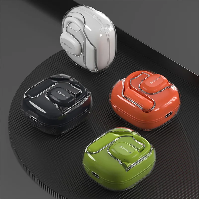 DEVIA Star Series EM043 OWS E2 Single Ear Wireless Earphone Ear-Hook ENC Noise Reduction Bluetooth-compatible Earbud - White