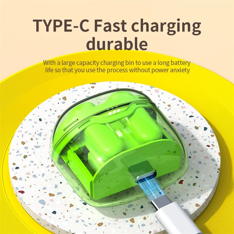 TM40 Gaming Bluetooth-compatible Headset Wireless Earphone Headphone with Charging Case - Green