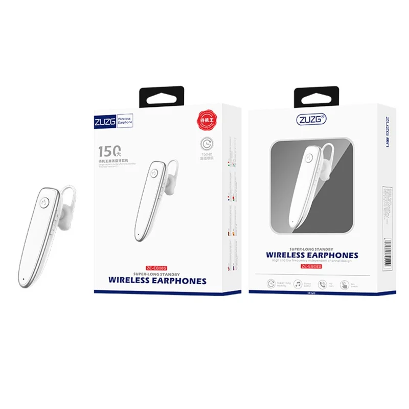 ZUZG EB08S Single Ear Wireless Earphone Rotation Ear-Hook Business Bluetooth-compatible Earbud